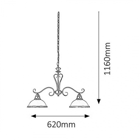 LUSTRA ELISETT  E27 2X60W BRONZ IP20 D500 [2]
