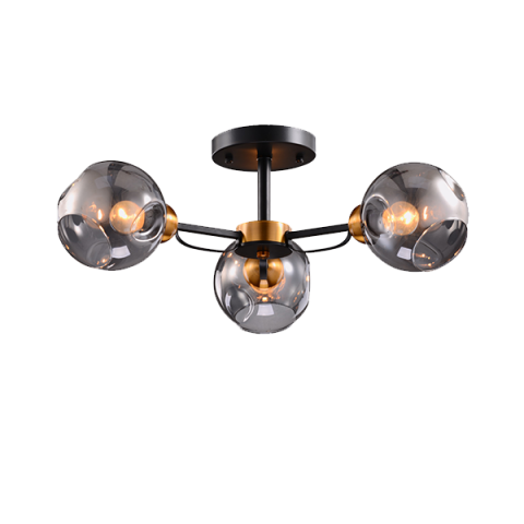 ■ ILUMINAT DE INTERIOR - LUSTRA ELLARIA 3XE27 NEGRU/AURIU