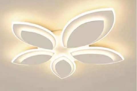 PLAFONIERE CU LED - LUSTRA FLOARE CU TELECOMANDA ; 1X152W ALBA  - DIAMETRUL 60CM