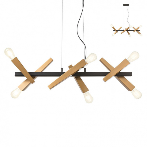 SUSPENSII VINTAGE - LUSTRA GALEA AUR+NEGRU IGN P26 06 12 6X42W E14