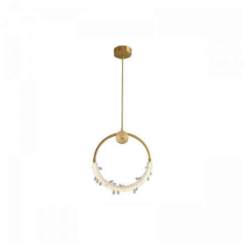 CANDELABRE CRISTAL & PENDULE - LUSTRA LED CRISTAL; CU TELECOMANDA - CULOAREA AURIE - 1X35W