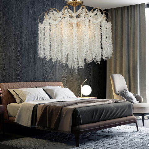 CANDELABRE CRISTAL & PENDULE - LUSTRA LED CRISTAL DIAMETRUL 80 CM