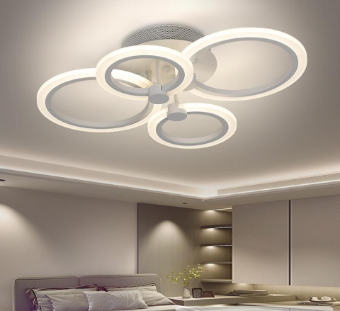 PLAFONIERE CU LED - LUSTRA LED CU TELECOMANDA 6601/2+2 (G3373/2+2) WH