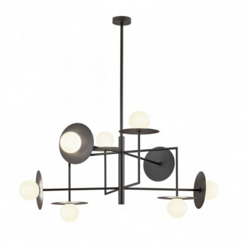 ■ ILUMINAT DE INTERIOR - LUSTRA LED PLATO NEGRU 8X10W D100