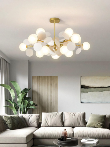 CANDELABRE MODERNE & PENDULE - LUSTRA MODERNA AURIU/ALB 10XE27