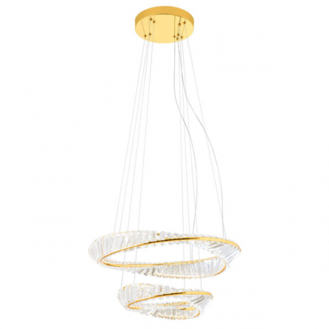 CANDELABRE CRISTAL & PENDULE - LUSTRA OBLIGE LED 60W 3000K D400+600MM AUR