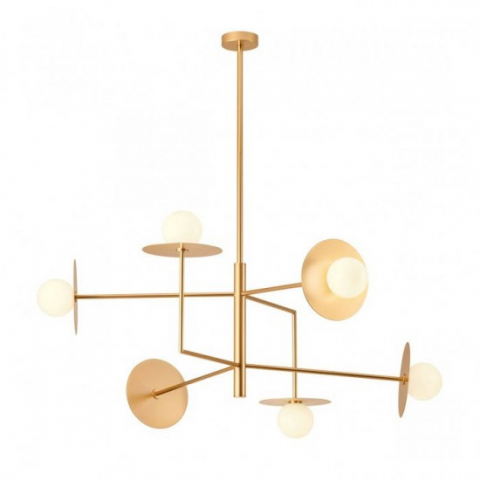 ■ ILUMINAT DE INTERIOR - LUSTRA PLATO AURIU  6X10W D100