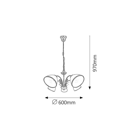 LUSTRA RABALUX ALETTA 2780  BRONZ E14 5X40W D580MM [1]