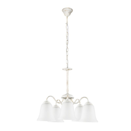 ■ CORPURI DE ILUMINAT - LUSTRA  FABIOLA  ALB ANTIC ALB E27 5X40W