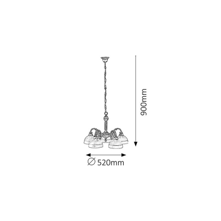 LUSTRA  FLOSSI 8815 BRONZ BRONZ E27 5X40W D520X400MM [2]