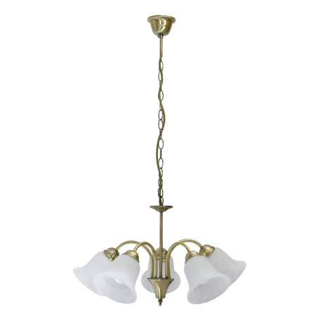 ■ CORPURI DE ILUMINAT - LUSTRA FRANCESCA 7375  BRONZ ALB E14 5X40W D550X330MM