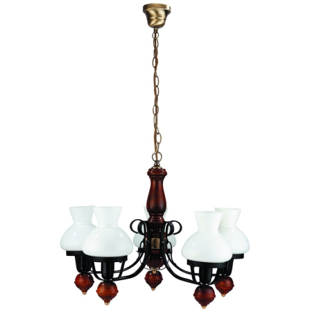 ■ CORPURI DE ILUMINAT - LUSTRA PETRONEL (NEGRU MAT/ALB) E27, 5X60W, D640X450MM