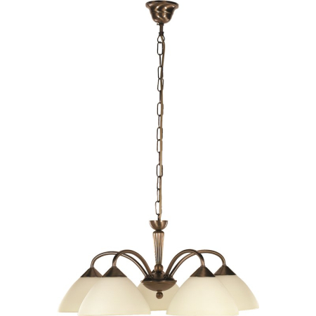 ■ CORPURI DE ILUMINAT - LUSTRA REGINA 8175  BRONZ CREM E14 5X40W D530X220MM