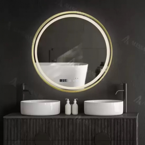 OGLINDA led CU SENZOR - Dezaburire, Termometru si Ceas - DIAMETRUL 60cm [1]
