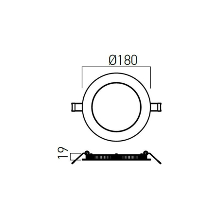 PANOU LED XFLAT INCASTRAT 11W 3000K 180MM ROTUND FTR180WW ALB MAT ARELUX [2]