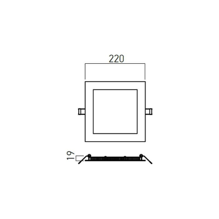 SPOT LED  INCASTRAT 22W 3000K 220MM PATRAT  ALB MAT [1]