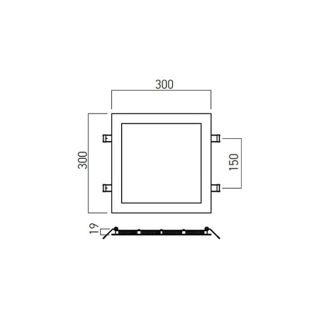 PANOU LED XFLAT INCASTRAT 30W 3000K 300MM PATRAT FTQ300WW ALB MAT ARELUX [2]