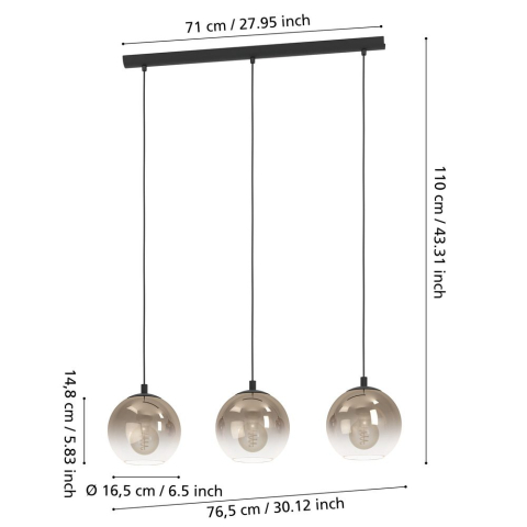 PENDUL ARISCANI 1 3XE27 IP20 901924 [3]