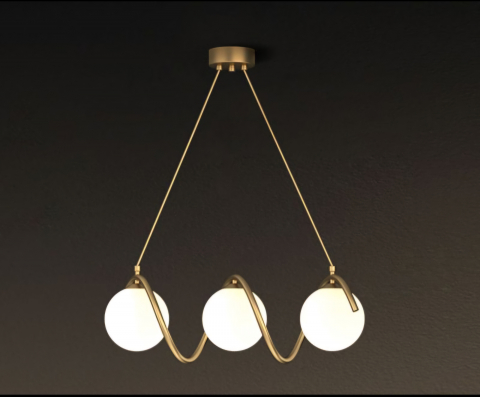 ■ ILUMINAT DE INTERIOR - PENDUL AURIU GLOB ALB 3XE27