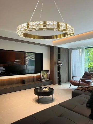 CANDELABRE CRISTAL & PENDULE - PENDUL AURIU  LED 60 CM