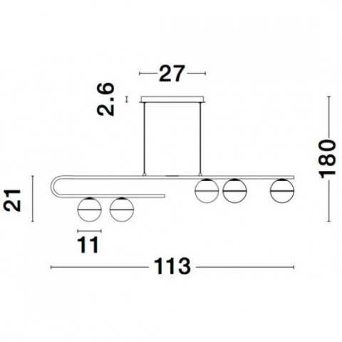 PENDUL CANTONA 5X5W G9 LC AUR [2]