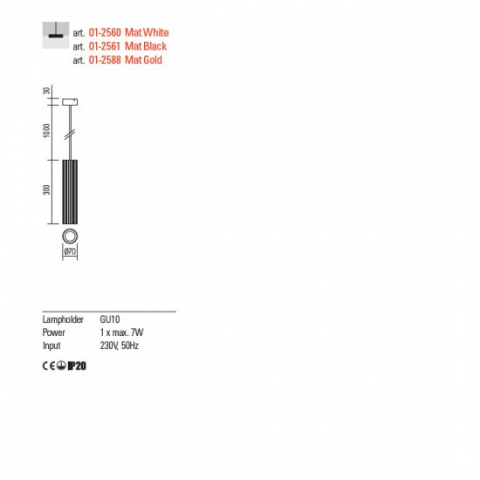 PENDUL DELPHI AURIU 1XGU10 50W H300 [1]