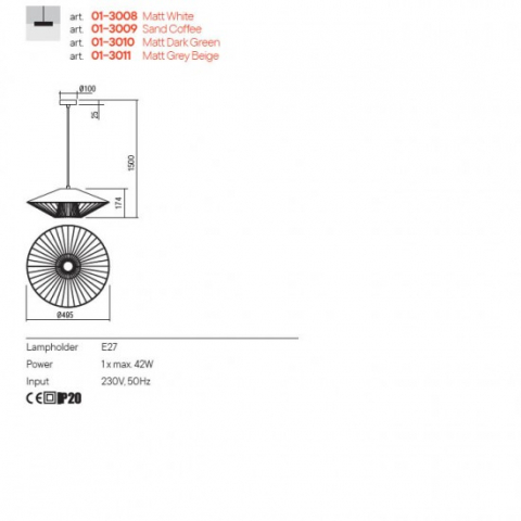 PENDUL GRILL VERDE 1X42W E27 D495 [1]
