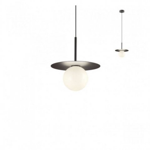 SUSPENSII CU LED - PENDUL LED PLATO  NEGRU  1XE14 D30CM