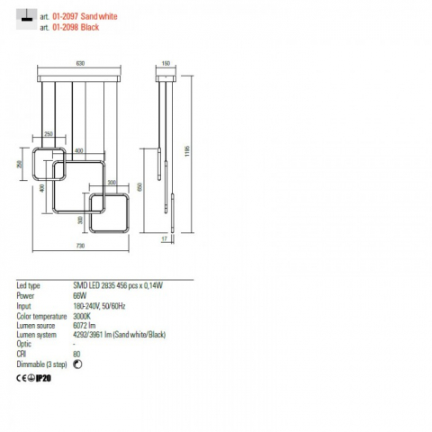 PENDUL LED THAI ALB 1X58W LC [1]