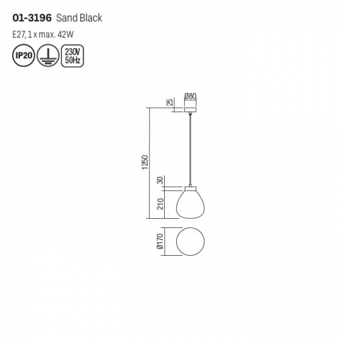 PENDUL LUKE 1X42W E27 [1]
