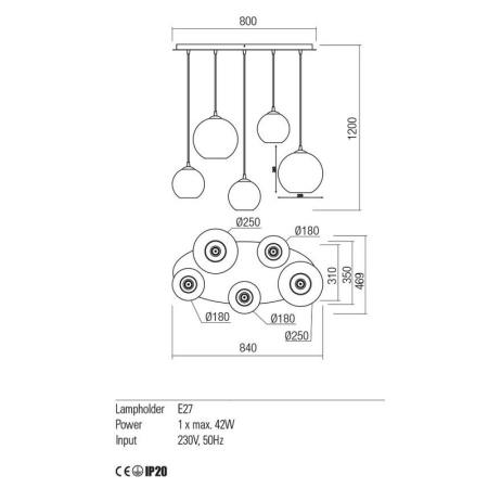 PENDUL REDO BOWL 01-2079 E27 5X40W [1]