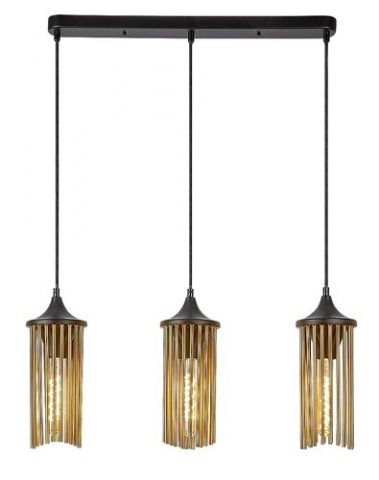 ■ ILUMINAT DE INTERIOR - PENDUL ROXAS 3XE27 40W CUPRU / NEGRU