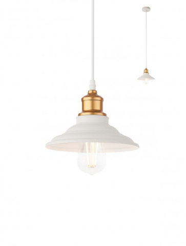 ■ ILUMINAT DE INTERIOR - PENDUL SPINNER 1XE27 ALB+GD