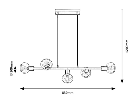 PENDUL SULLIVAN 5X40W E14 BK [2]