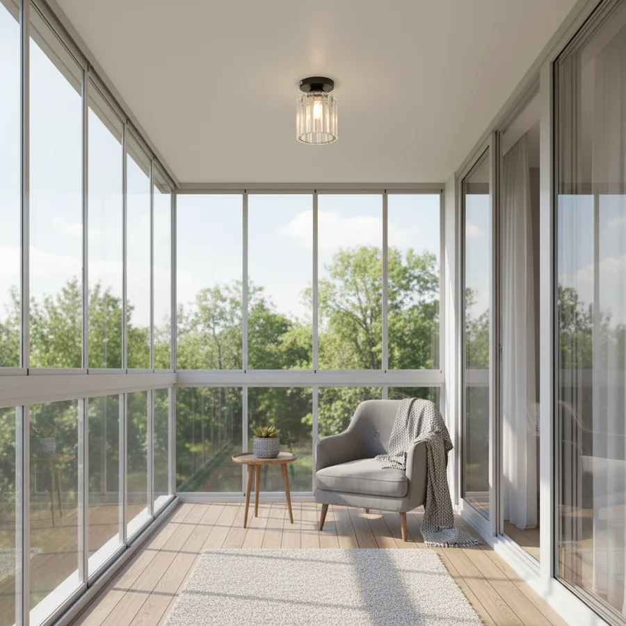 ■ ILUMINAT DE INTERIOR - PLAFONIERA  CLASICA CU ABAJUR FUMURIU 1XE27