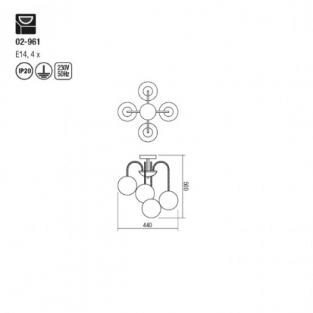 PLAFONIERA  ELLA 02-961 E14 4X28W [1]