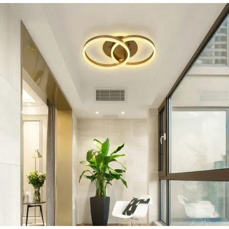 ■ ILUMINAT DE INTERIOR - PLAFONIERA LED 2 CERCURI AURIE  2X60W