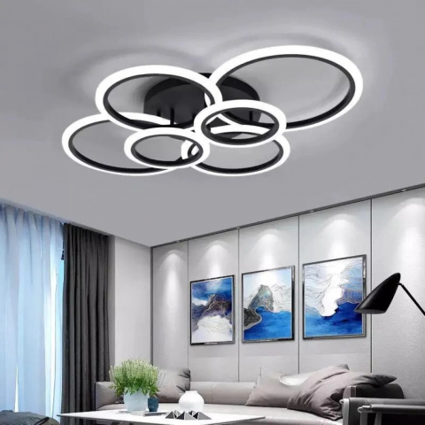 PLAFONIERE CU LED - PLAFONIERA LED 6601/2X3 (3373/2+2+2) 2X74W BK