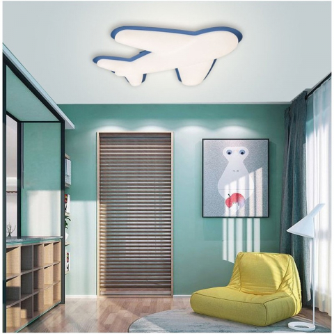 PLAFONIERE COPII - PLAFONIERA  LED AVION ALBASTRU 120W LC/LR