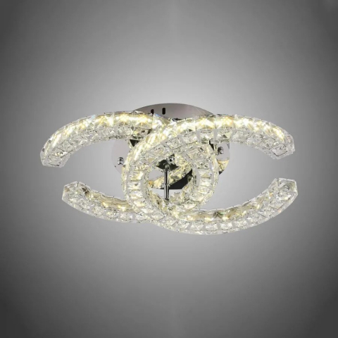 PLAFONIERE CRISTAL - PLAFONIERA LED CRISTAL CU TELECOMANDA - 2X27W; DIMABILA