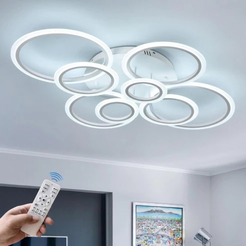 PLAFONIERE CU LED - PLAFONIERA LED CU TELECOMANDA (4+4) 114Wx2