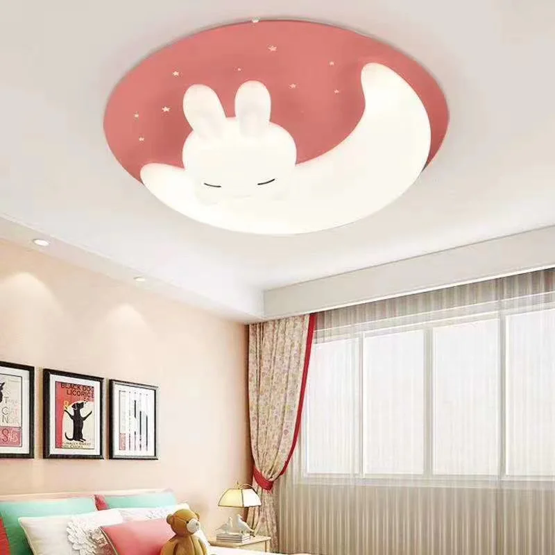 PLAFONIERE CU LED - PLAFONIERA LED - PINK IEPURAS 2x60W Telecomanda wifi 45cm 2.4G