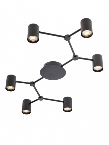 ■ ILUMINAT DE INTERIOR - PLAFONIERA MODERNA 6XGU10 NEGRU