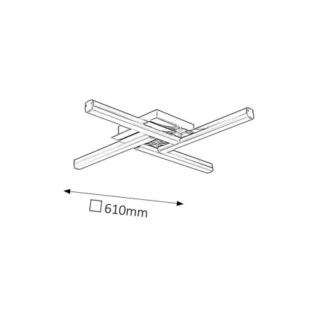 PLAFONIERA RABALUX ANTONIA 5896 CROM ALB LED 24W 61X61X7CM [2]
