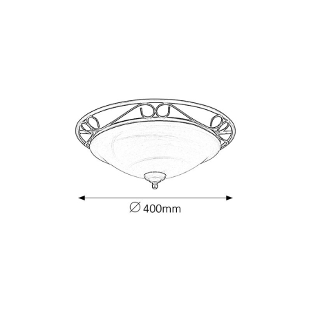 PLAFONIERA RABALUX ATHEN 3722 NEGRU ALB E27 2X60W D370MM [2]