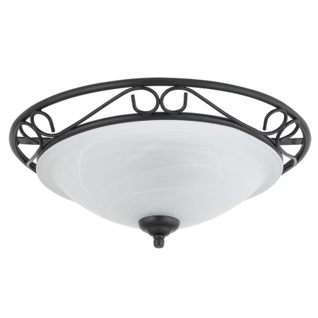 ■ CORPURI DE ILUMINAT - PLAFONIERA RABALUX ATHEN 3722 NEGRU ALB E27 2X60W D370MM