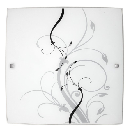 ■ CORPURI DE ILUMINAT - PLAFONIERA ELINA 3693 ALB NEGRU E27 2X60W 400X400MM