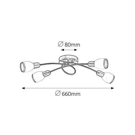 PLAFONIERA RABALUX ELITE 5973 BRONZ ALB E14 4X40W 66X14CM [2]