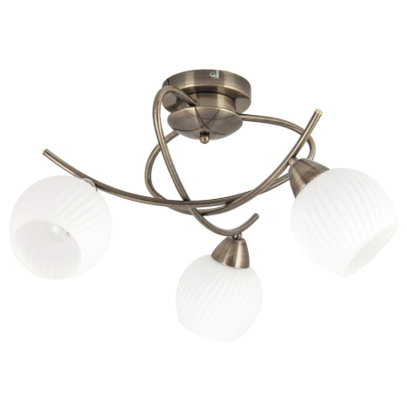 ■ CORPURI DE ILUMINAT - PLAFONIERA RABALUX EVANGELINE 7119 BRONZ ANTIC ALB E14 3X40W 30X53X53CM