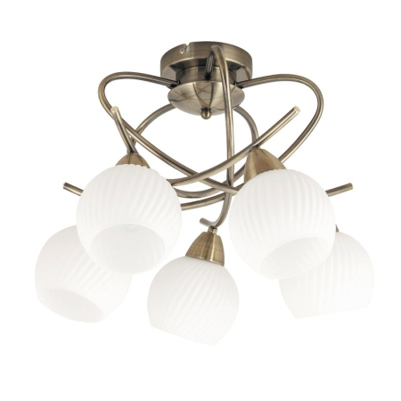 ■ CORPURI DE ILUMINAT - PLAFONIERA EVANGELINE 7120 BRONZ ANTIC ALB E14 5X40W 30X53X53CM